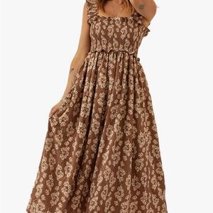 Altar’d State Brown Floral Maxi Dress